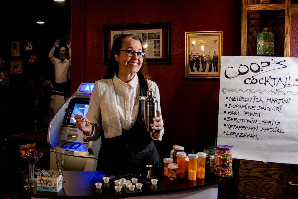 Bartender at the cocktail station